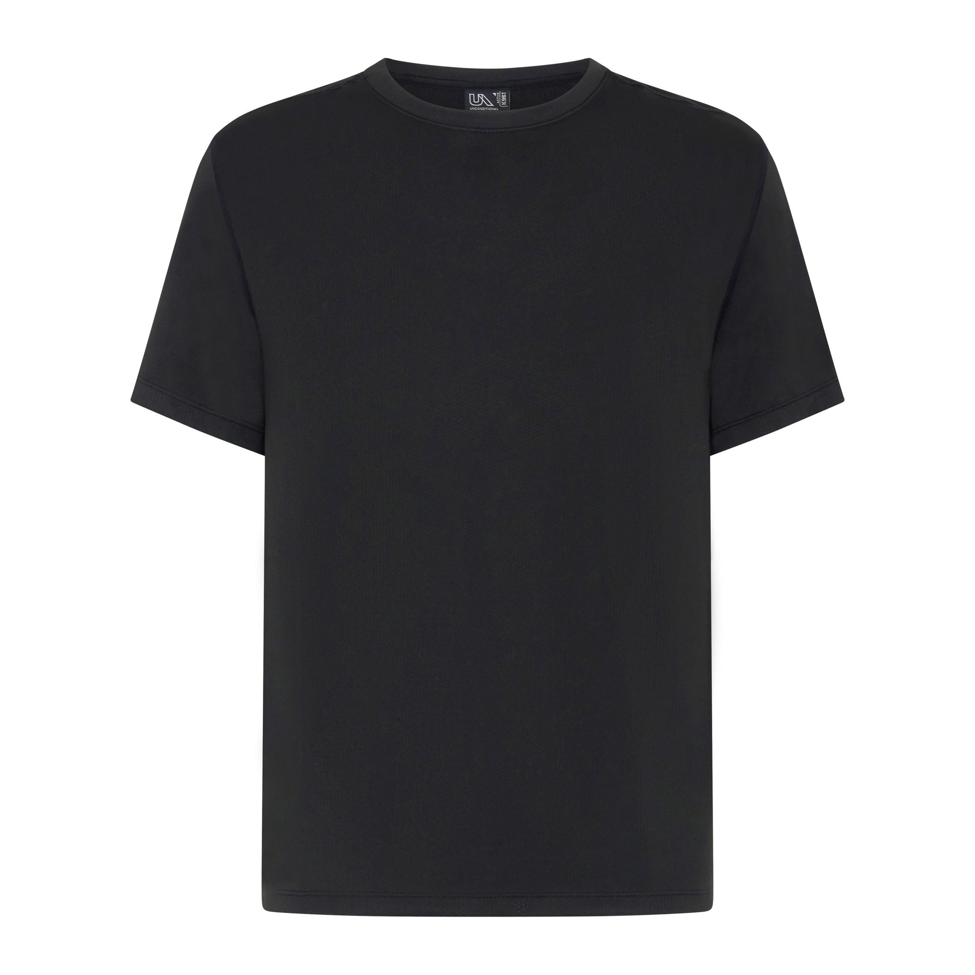 Black Daredevil Loose Tee by Unconditional Active, casual men's top with a relaxed fit and bold graphic design.