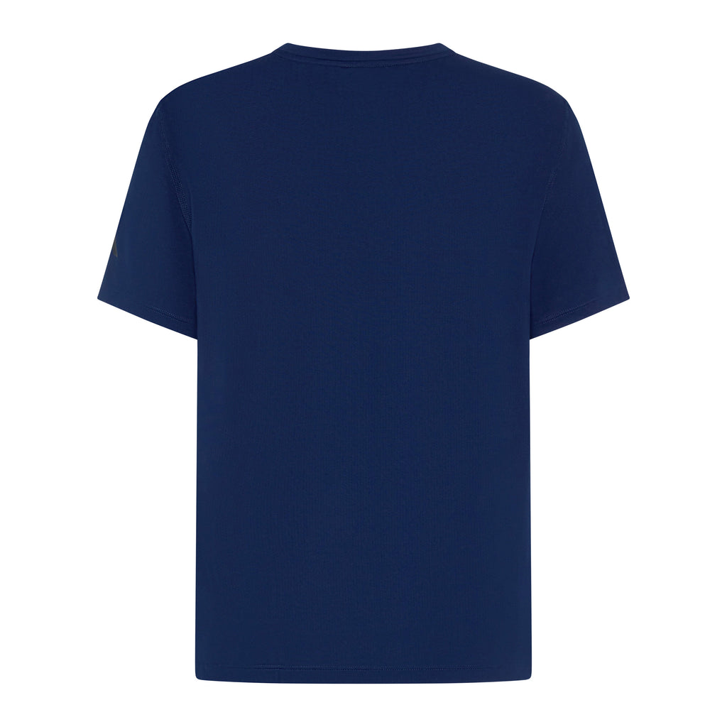 Dark blue Daredevil Loose Tee from Unconditional Active, casual top with a relaxed fit and graphic design.