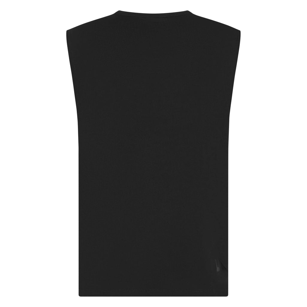Black Darkside Muscle Tank top by Unconditional Active, featuring a sleeveless design and bold printed logo on the front.