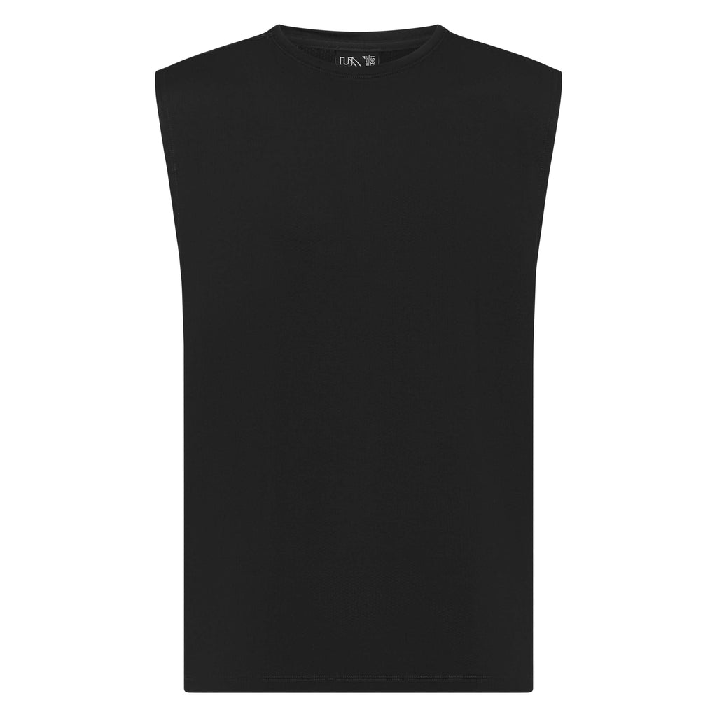 Black Darkside Muscle Tank top by Unconditional Active, featuring a sleeveless design and bold graphic print.