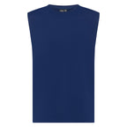 Darkside Muscle Tank in dark blue by Unconditional Active, featuring a sleeveless design with bold graphic print on the front.