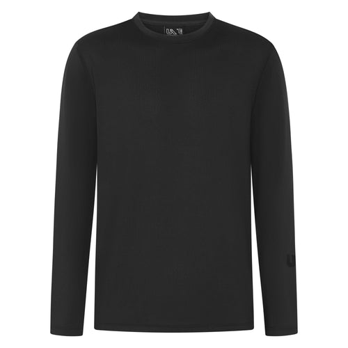 Unconditional Active Darkside long sleeve top in black, fitted tops with a sleek design and crew neckline.