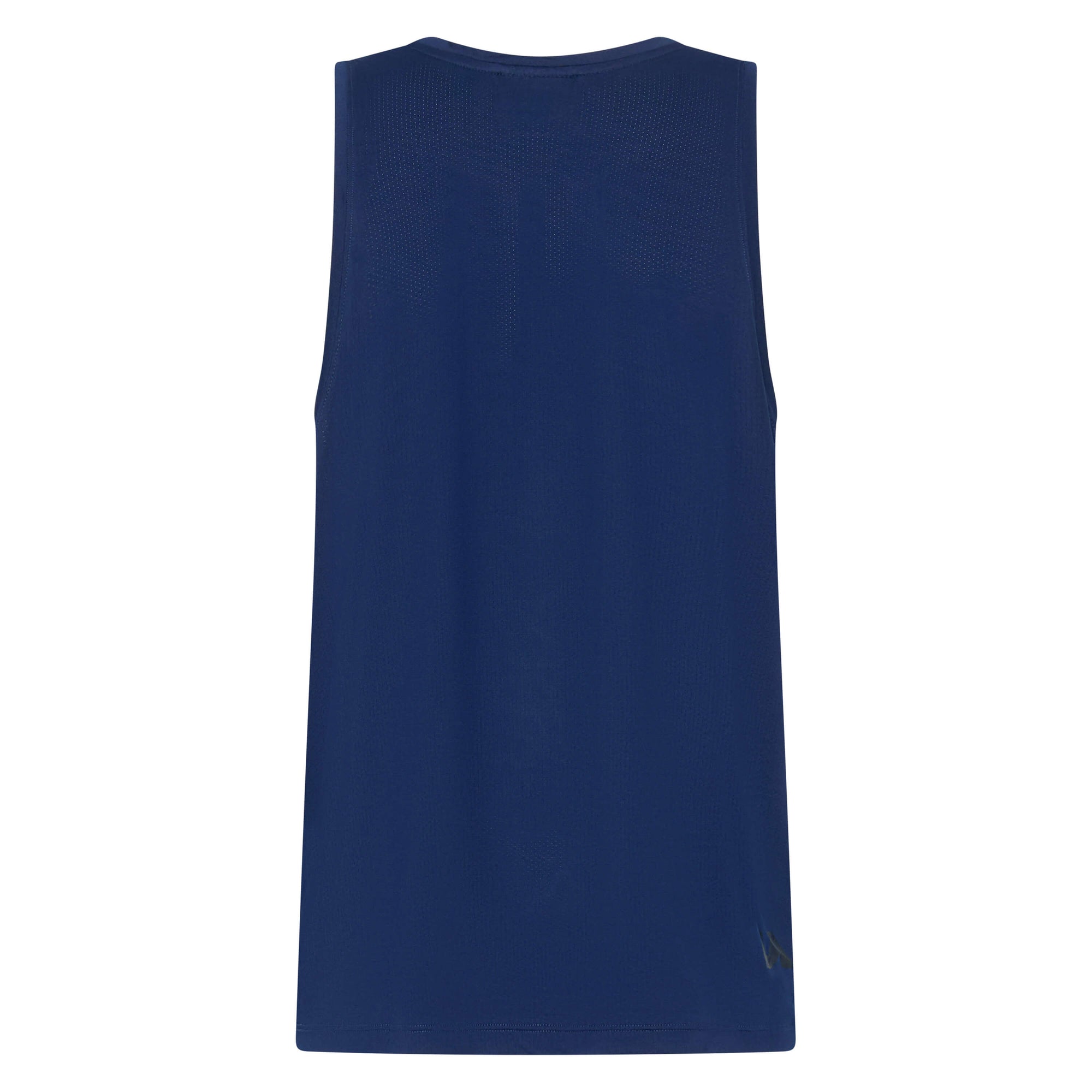 Dark blue Unconditional Active Darkside Slim Tank top displayed flat, highlighting its fitted, sleeveless design for active wear.