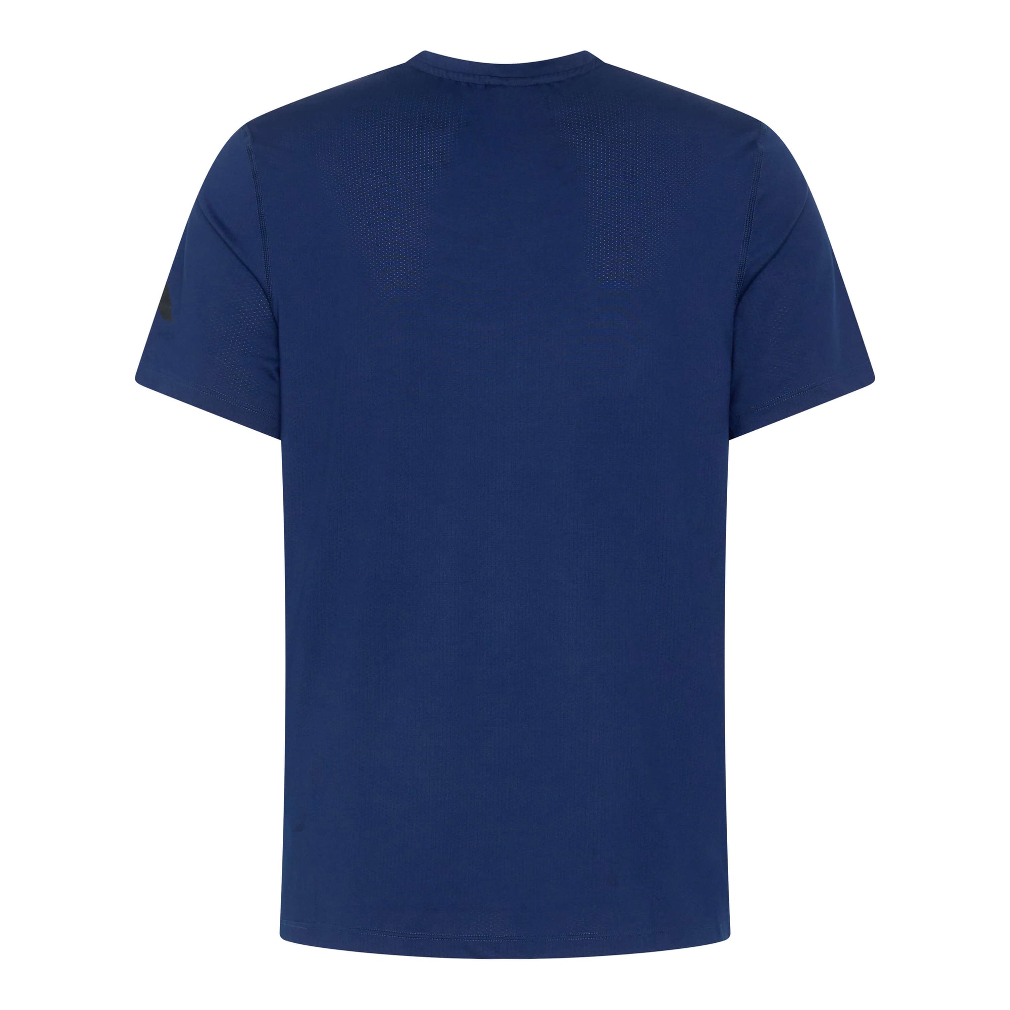 Dark blue Unconditional Active Darkside Slim Tee, a fitted casual top with a crew neckline and short sleeves, displayed on a hanger.