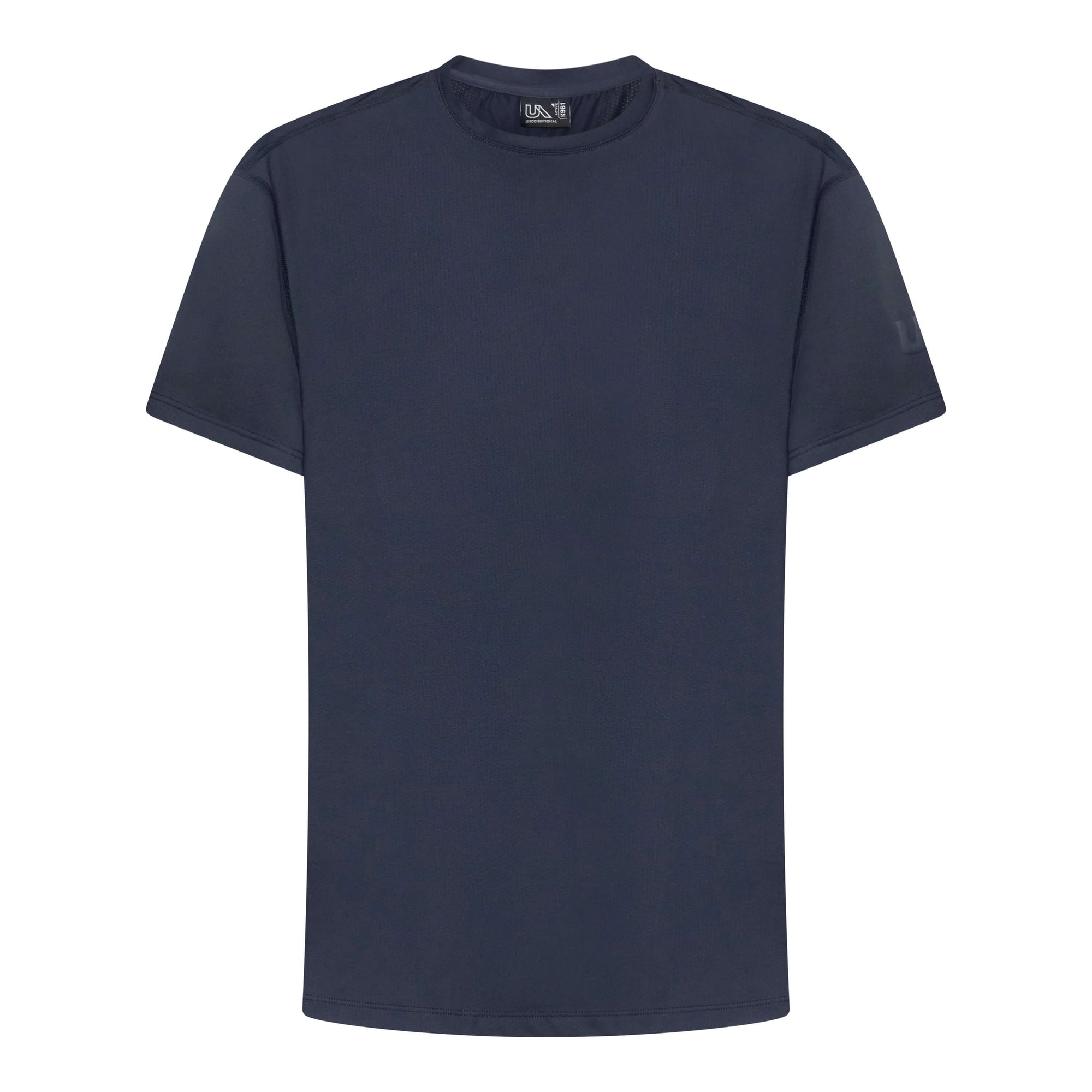 Unconditional Active Darkside Slim Tee in dark charcoal, a fitted casual men's top with short sleeves and crew neckline.