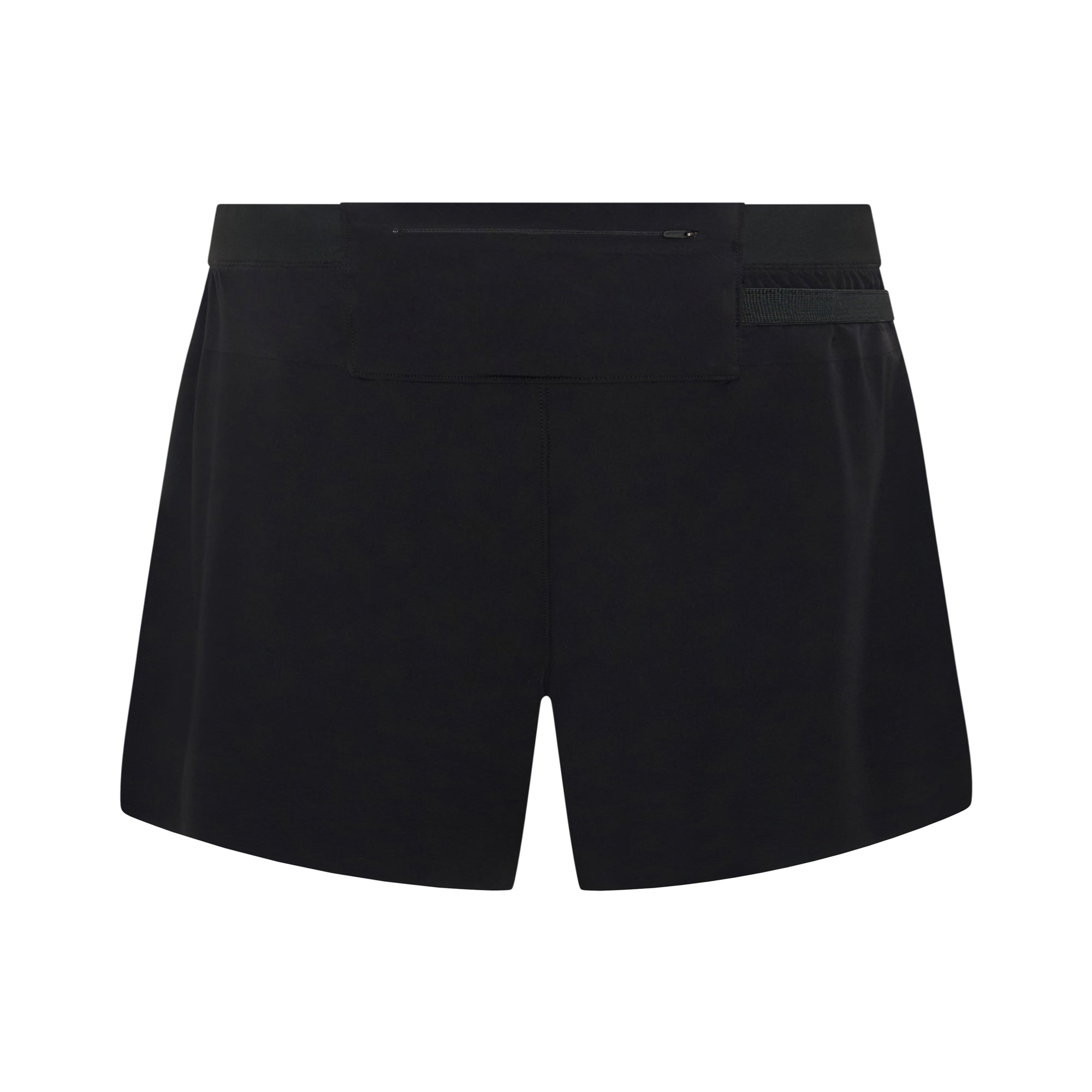 Black Invincible Distance Run Shorts by Unconditional Active, lightweight athletic shorts designed for running and active wear.