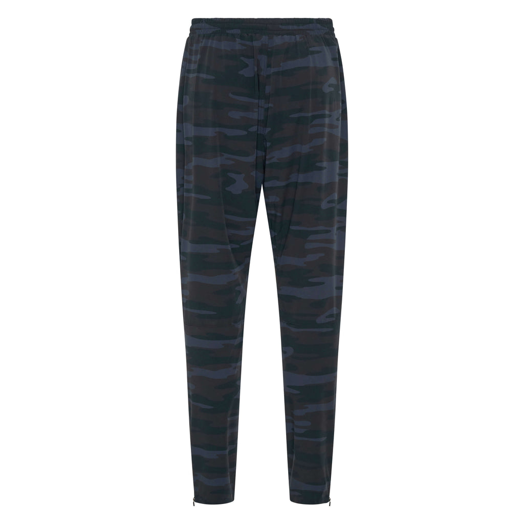 Unconditional Active Maverick Session Pant trackpants in camouflage fabric, featuring a relaxed fit and elastic waistband.
