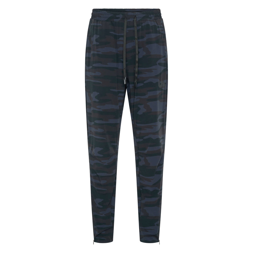 Unconditional Active Maverick Session Pant in camouflage trackpants with relaxed fit and elastic waistband, suitable for activewear.