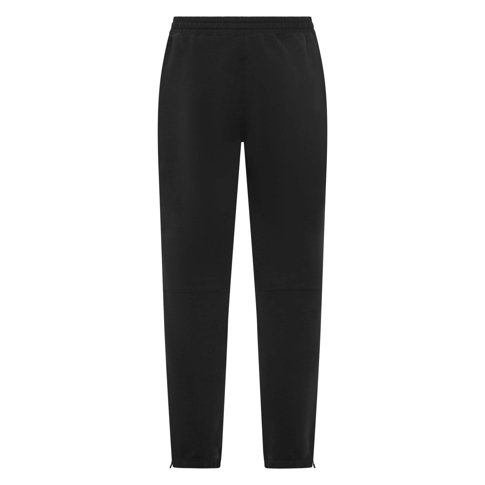 Black Unconditional Active Onslaught Everywhere Track Pants laid flat, showing comfortable fit and sleek design.