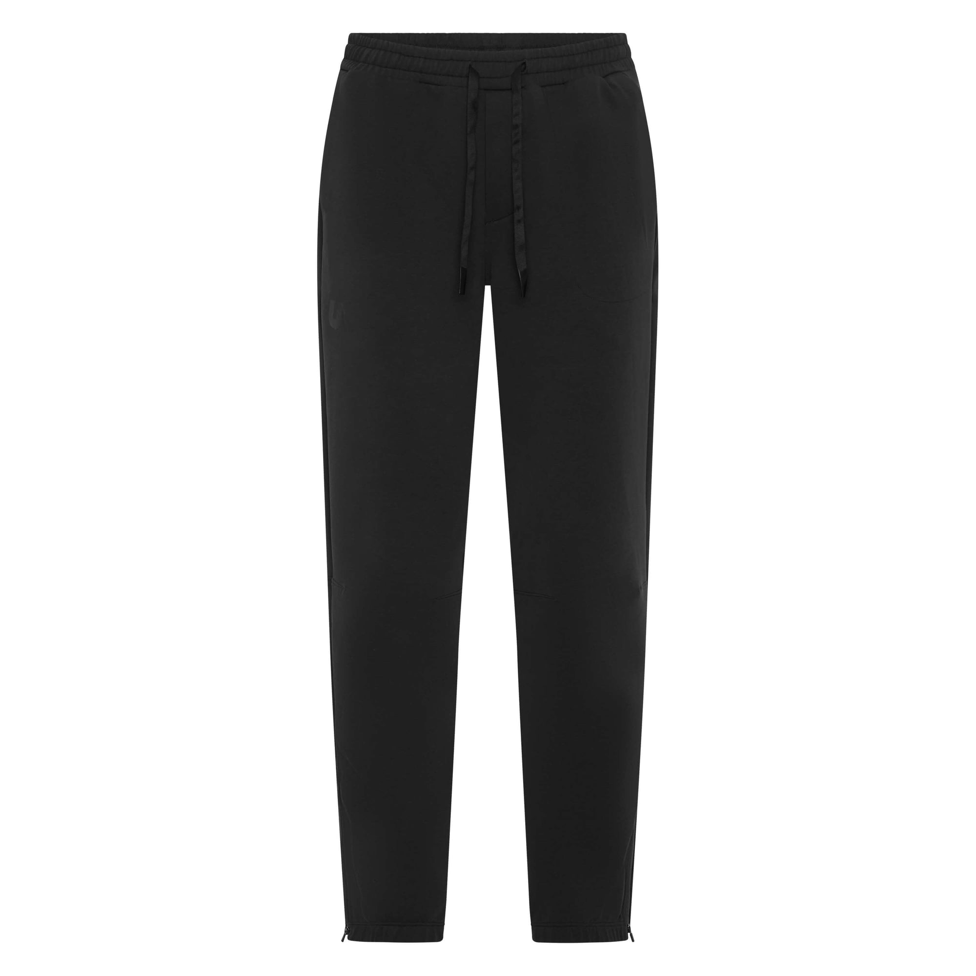 Black Unconditional Active Onslaught Everywhere Track Pants shown on a model, featuring a relaxed fit and sporty design.