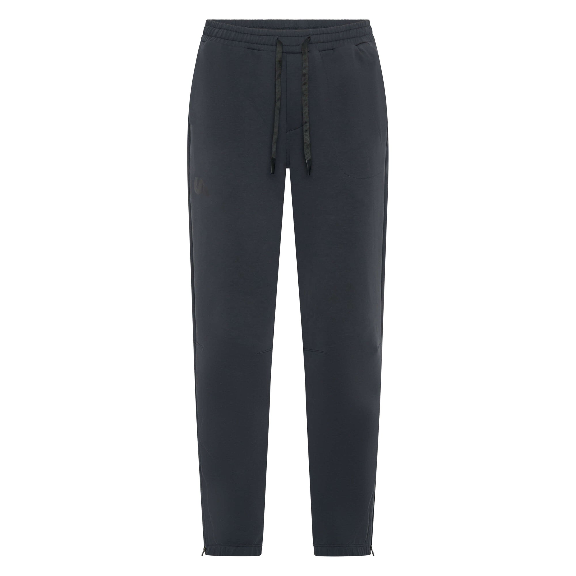 Dark charcoal Unconditional Active Onslaught Everywhere Track Pants laid flat, showing relaxed fit and elastic waistband.