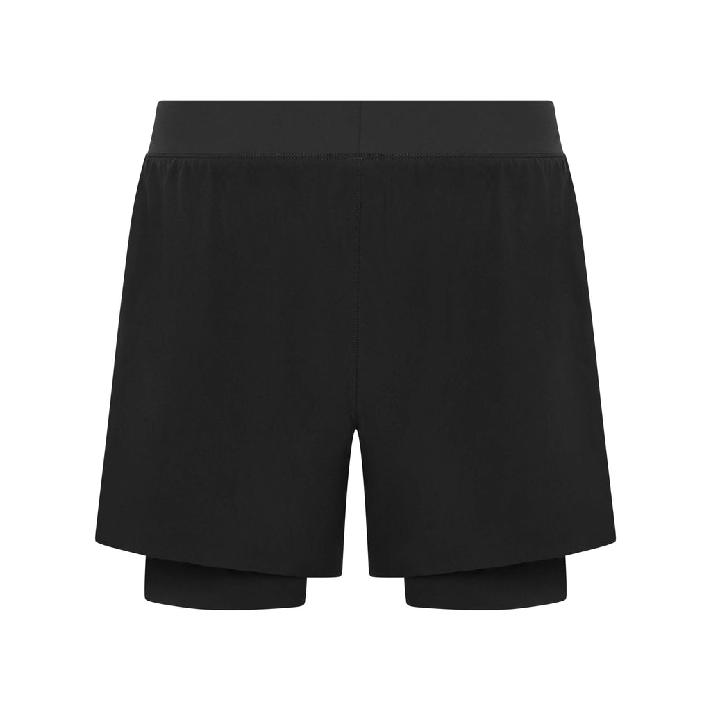 Black Unconditional Active Peacemaker 5-inch shorts displayed flat with a focus on fabric and fit.