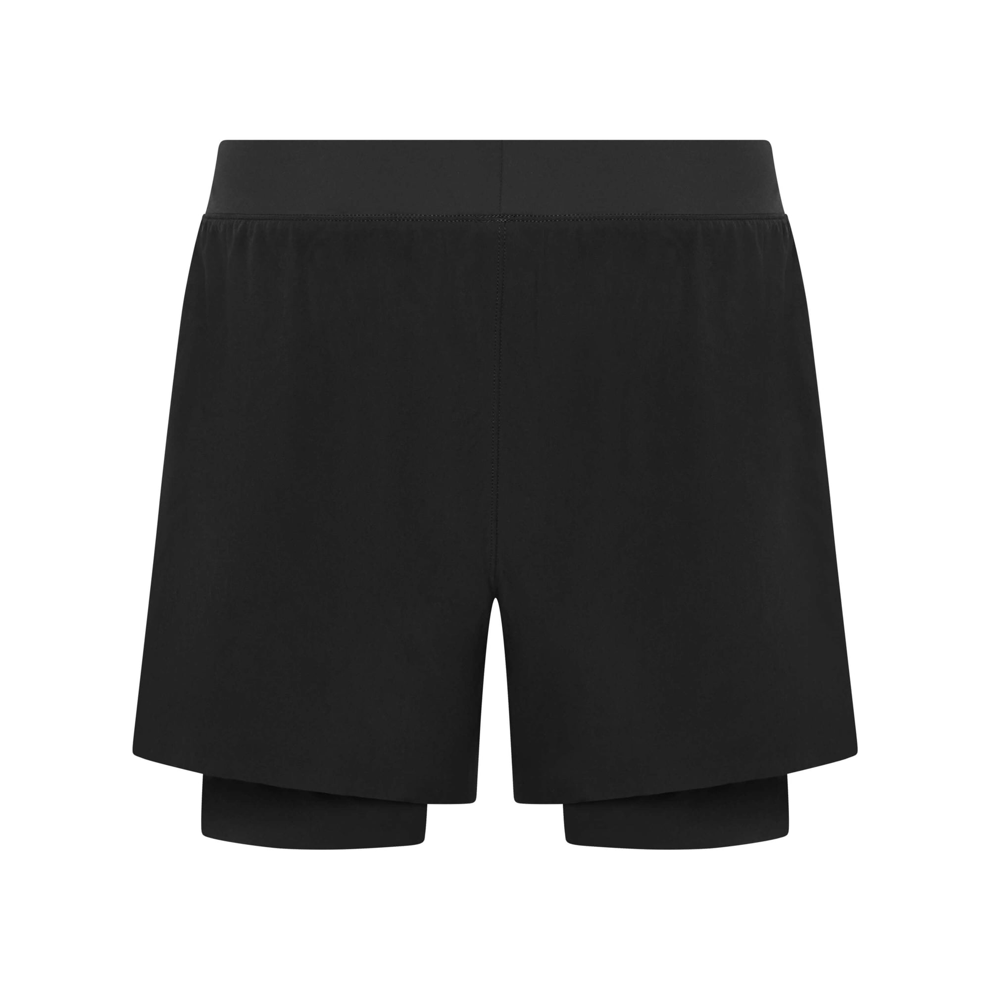Black Unconditional Active Peacemaker 5-inch shorts displayed flat with a focus on fabric and fit.