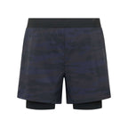 Unconditional Active Peacemaker 5-inch camo shorts laid flat, showcasing their casual fit and camouflage pattern.