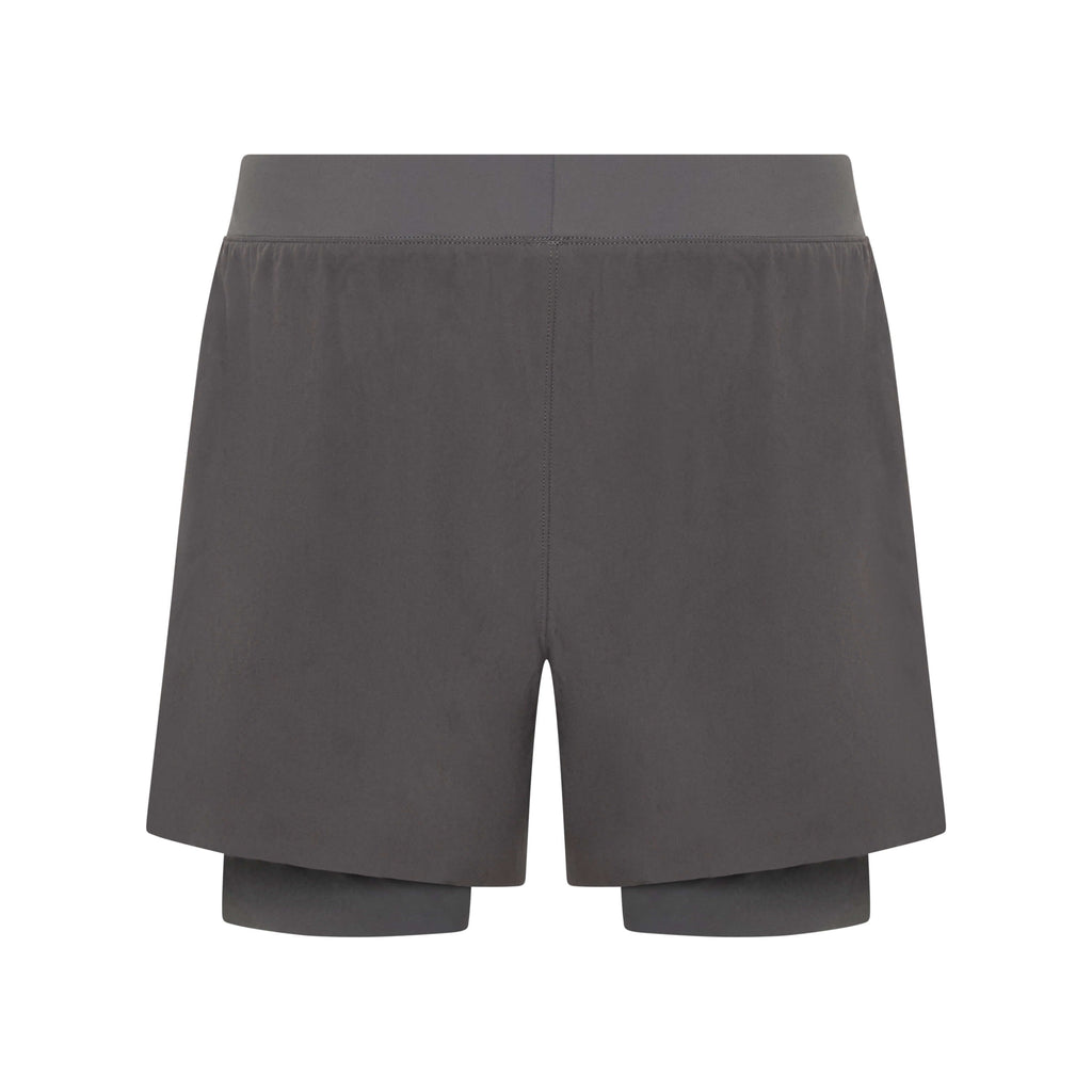 Dark charcoal Peacemaker 5-inch shorts by Unconditional Active, featuring a comfortable fit and sporty design.
