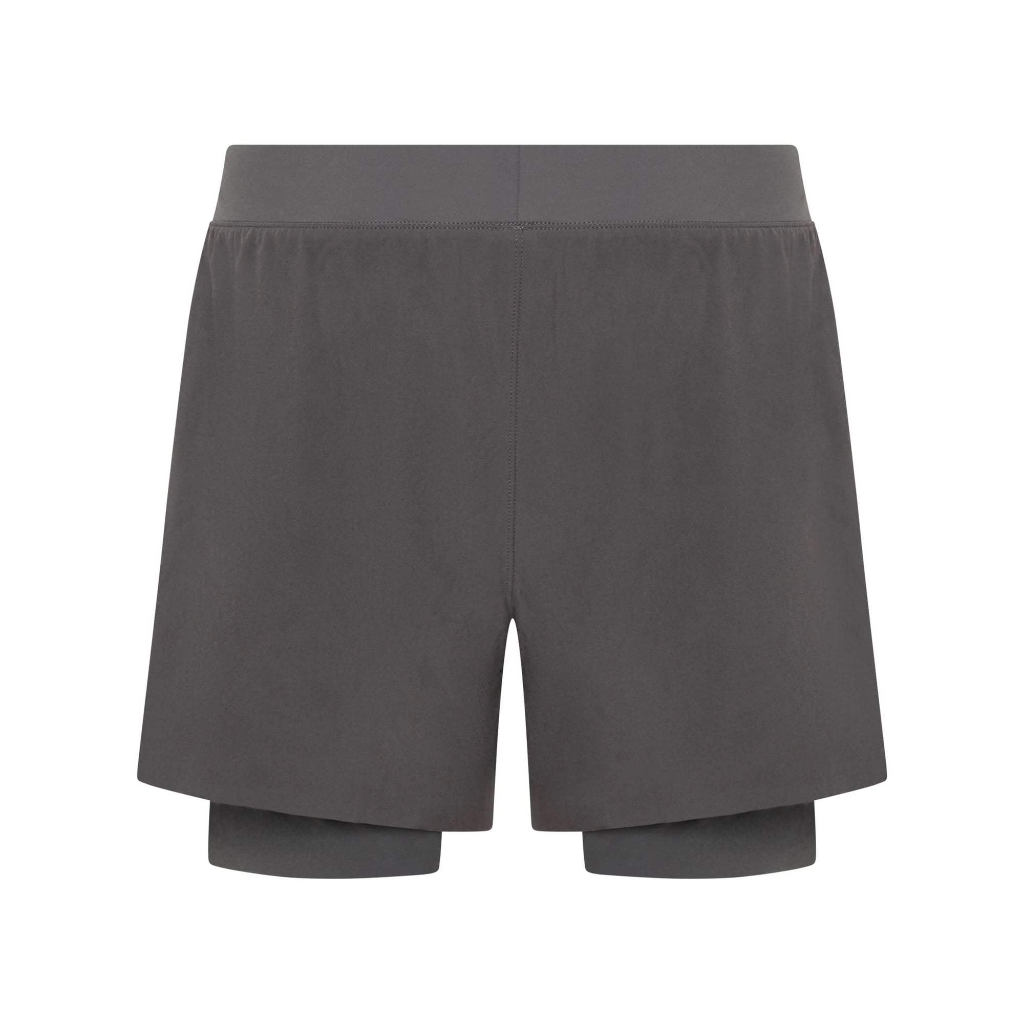 Dark charcoal Peacemaker 5-inch shorts by Unconditional Active, featuring a comfortable fit and sporty design.