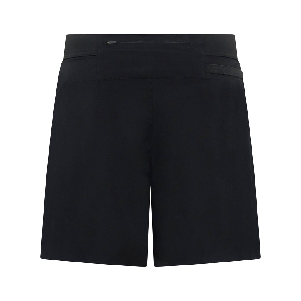 Black Taskmaster 7-inch session shorts by Unconditional Active, featuring a comfortable fit and athletic design for workouts.