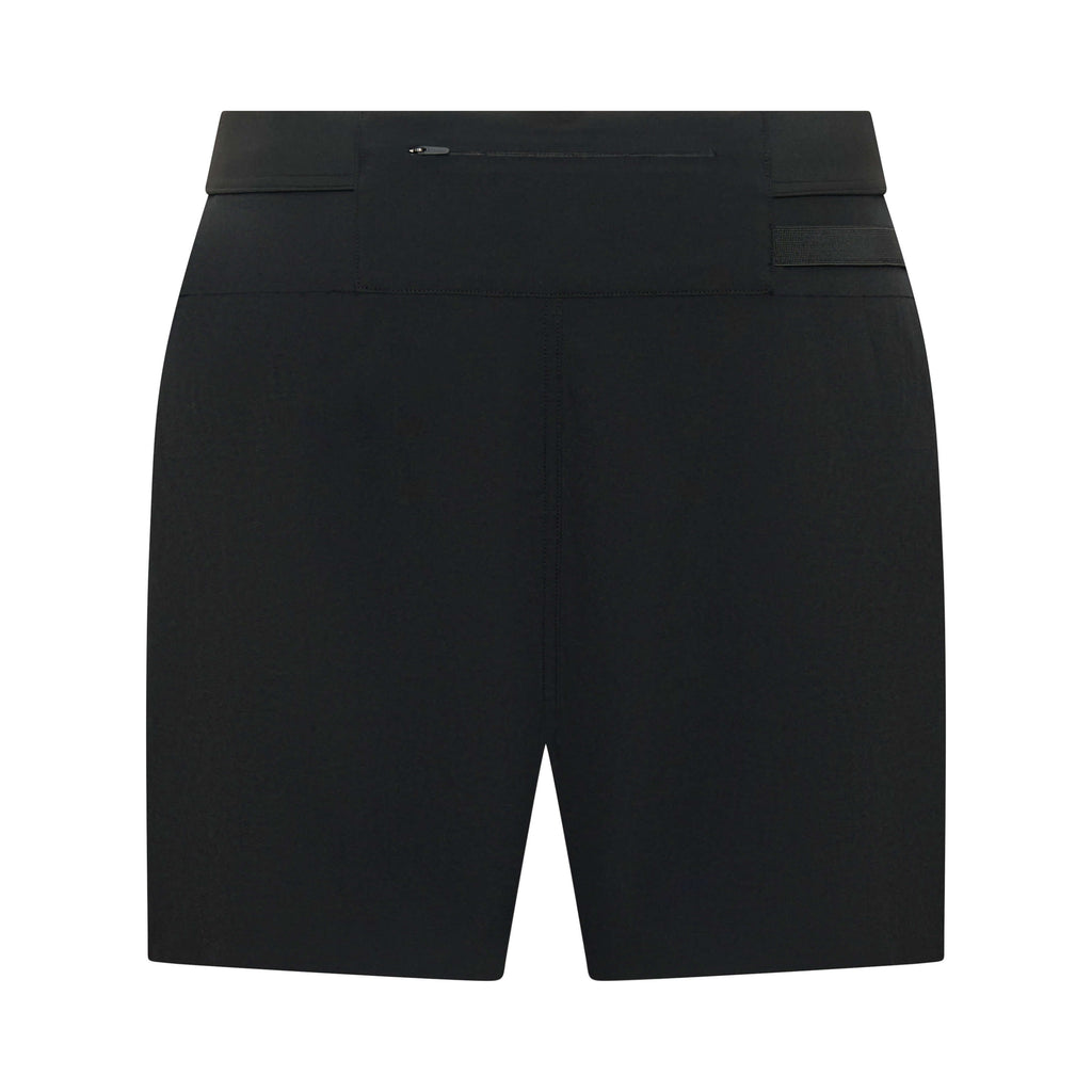 Black Taskmaster 5-inch session shorts by Unconditional Active, featuring a comfortable fit and athletic design for active wear.