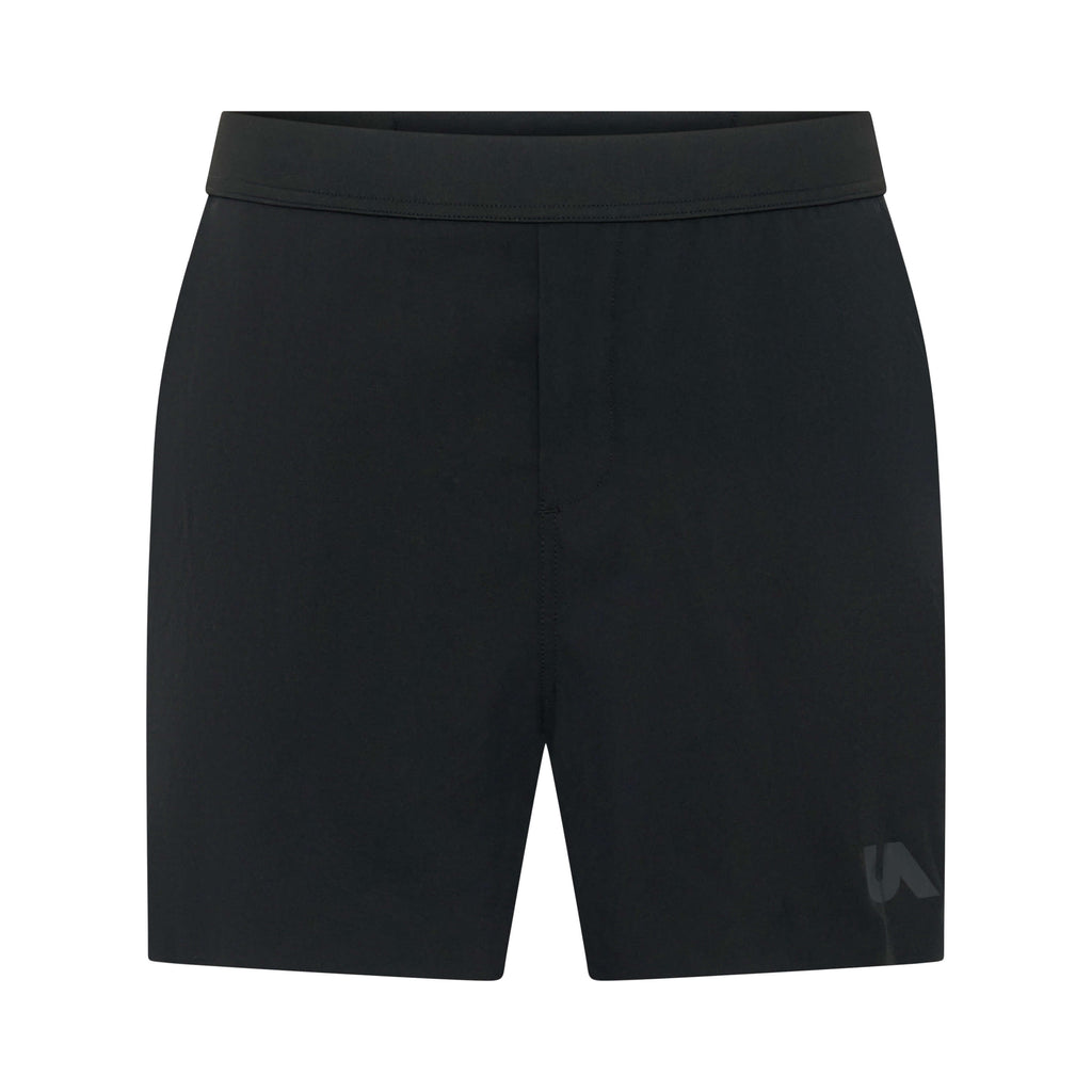 Black Taskmaster 5-inch session shorts by Unconditional Active, featuring a comfortable fit and athletic design for workouts.