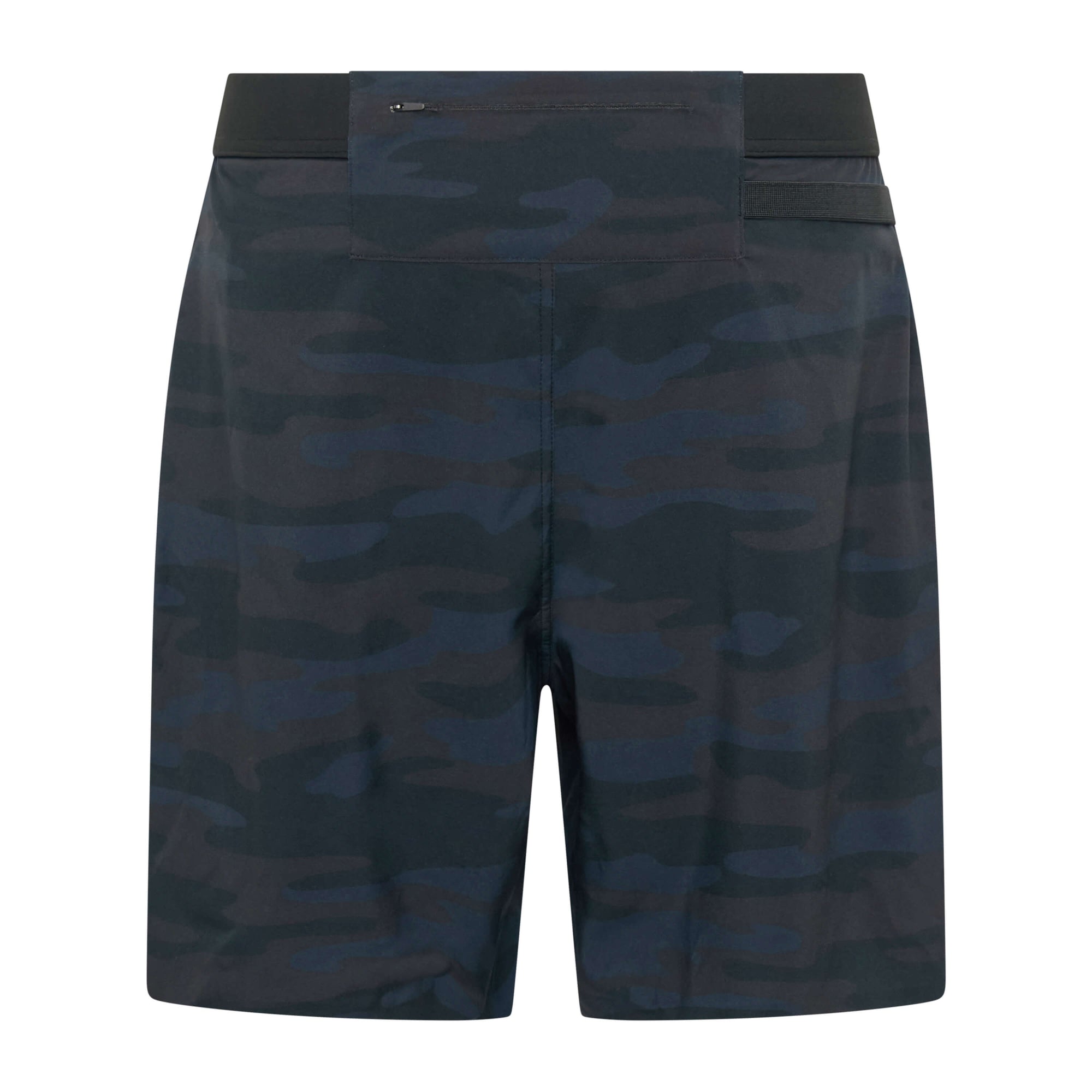 Unconditional Active Taskmaster 7-inch camo session shorts with adjustable waistband and lightweight fabric for active wear.