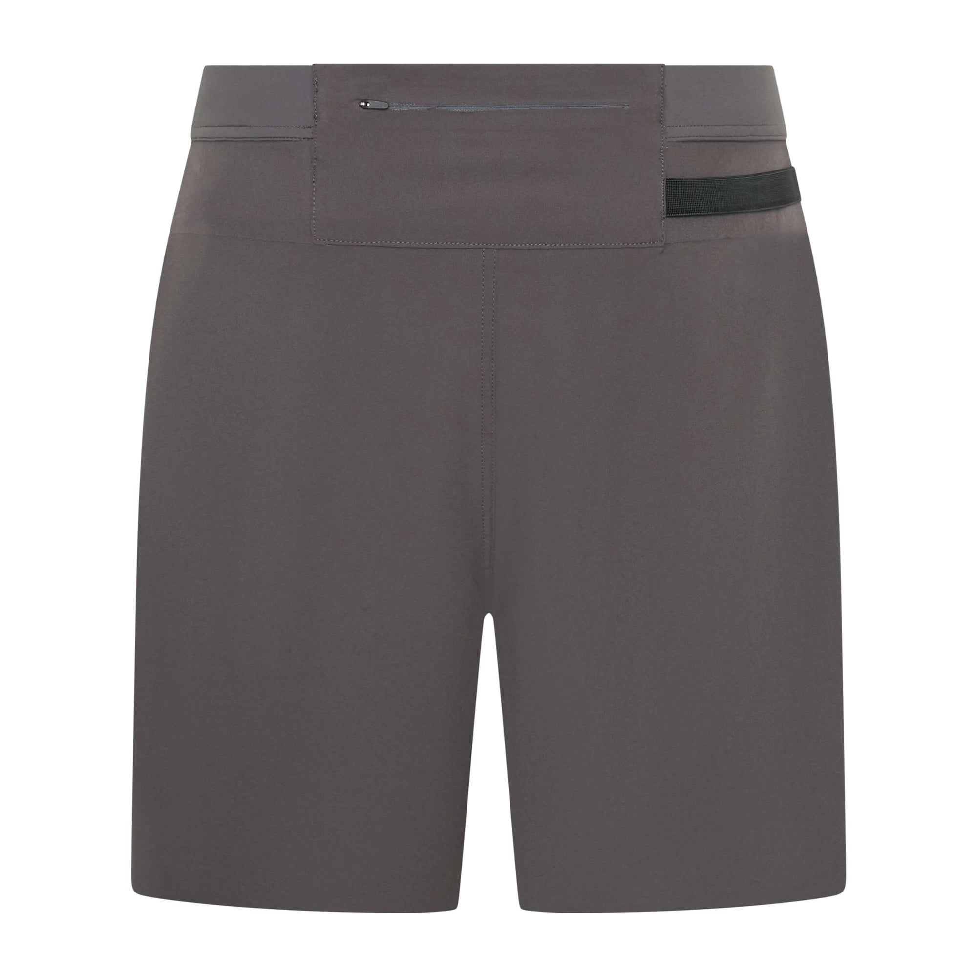 Dark charcoal Taskmaster 7-inch session shorts by Unconditional Active, showing the relaxed fit and comfortable fabric.