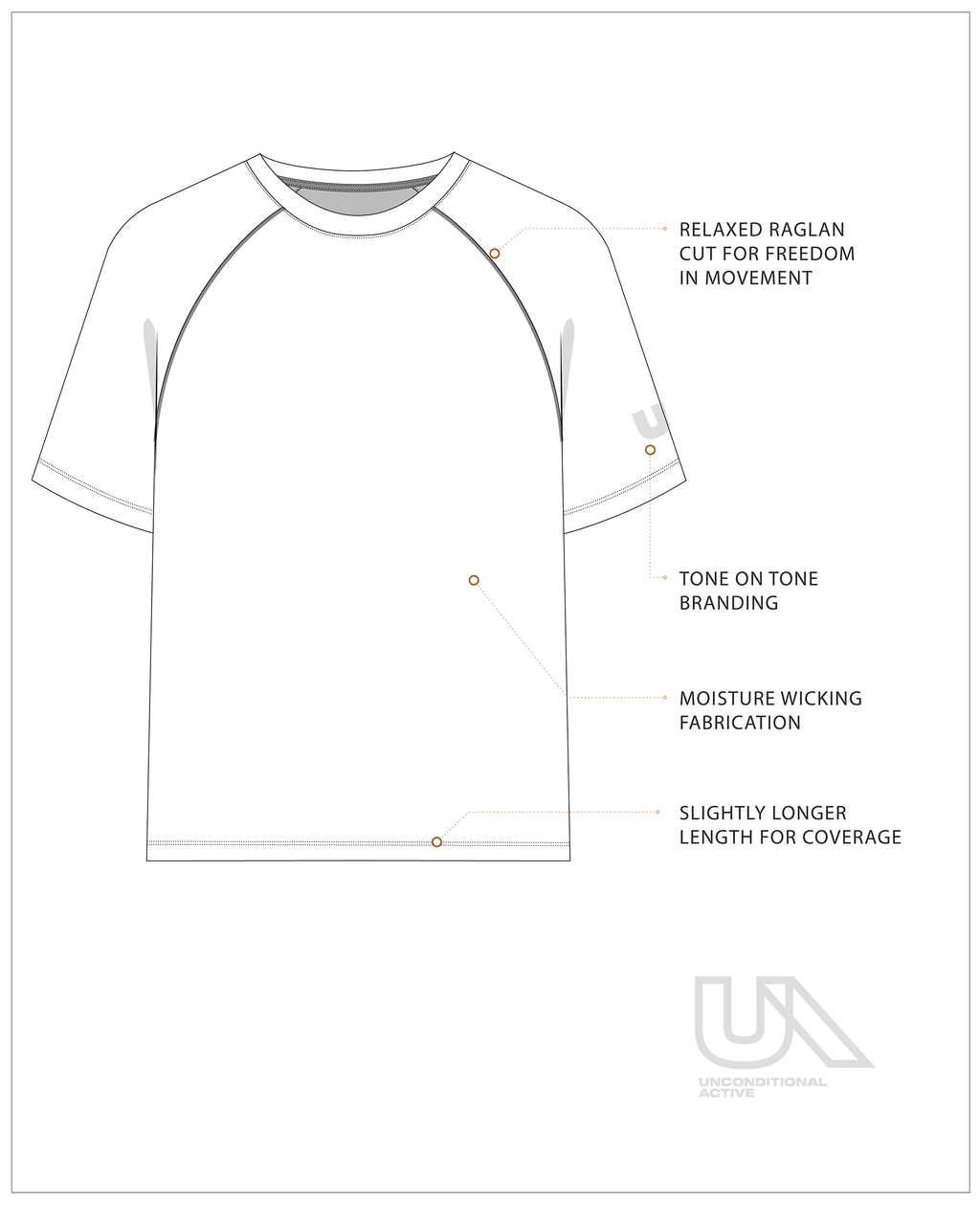Unconditional Active Ambush Raglan Tee, casual tops with contrasting sleeves and logo detail, perfect for everyday wear