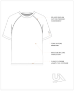 Unconditional Active Ambush Raglan Tee, casual tops with contrasting sleeves and logo detail, perfect for everyday wear