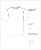 Unconditional Active Darkside Slim Tee, a black men's athletic top with a fitted style and crew neckline, shown on a hanger.