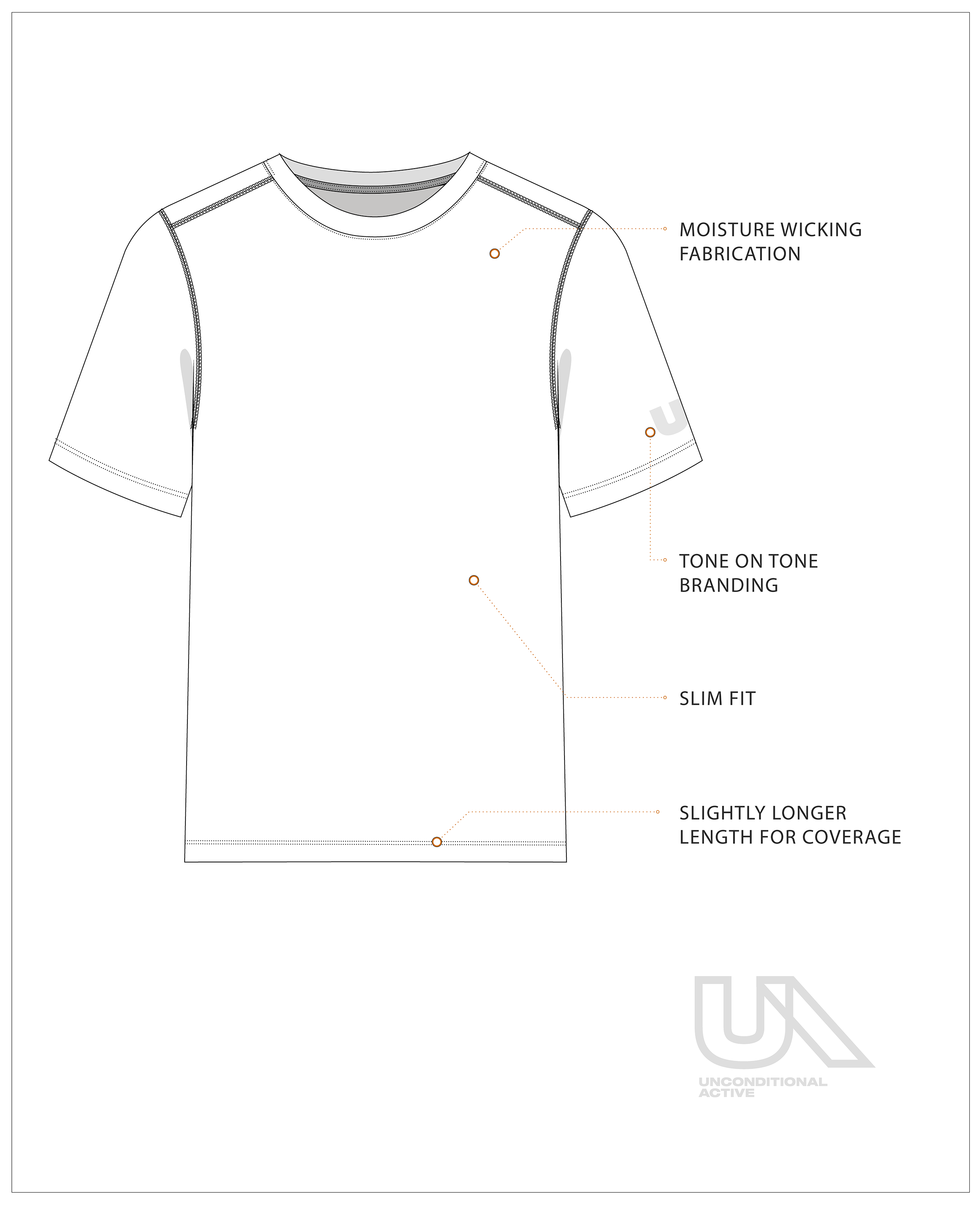 Unconditional Active Darkside Slim Tee, a black men's athletic top with a fitted style and crew neckline, shown on a hanger.