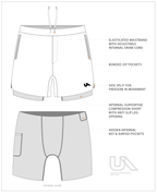 Unconditional Active Peacemaker 5-inch shorts with athletic fit, lightweight fabric, and adjustable waistband for active wear.