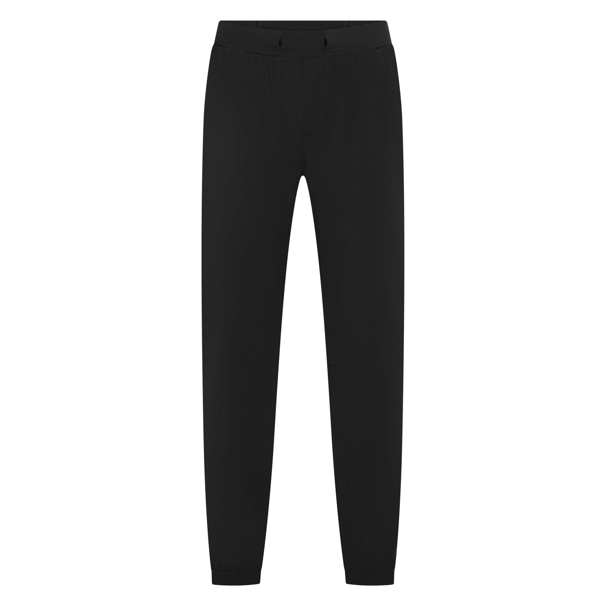 Black Warlock Long Jogger trackpants by Unconditional Active, featuring a relaxed fit and elastic waistband for comfortable wear.