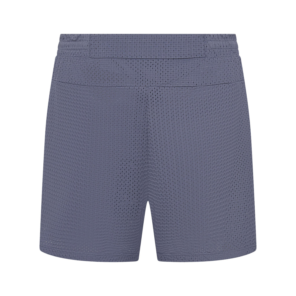 Dark charcoal Unconditional Active Wildcat 5-inch mesh shorts with breathable athletic design and lightweight fabric.