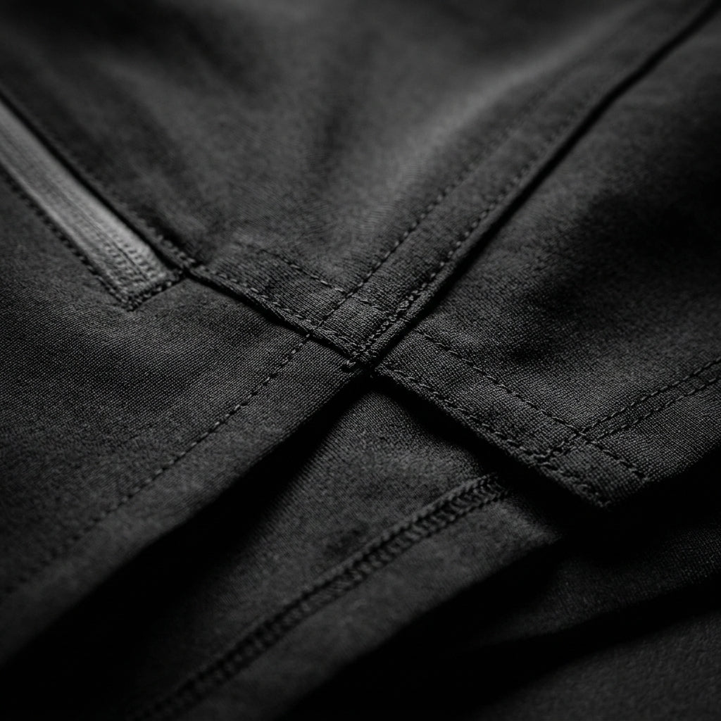 2-in-1 Athletic Shorts — Detail - Stitch Macro | Generated by Modelize
