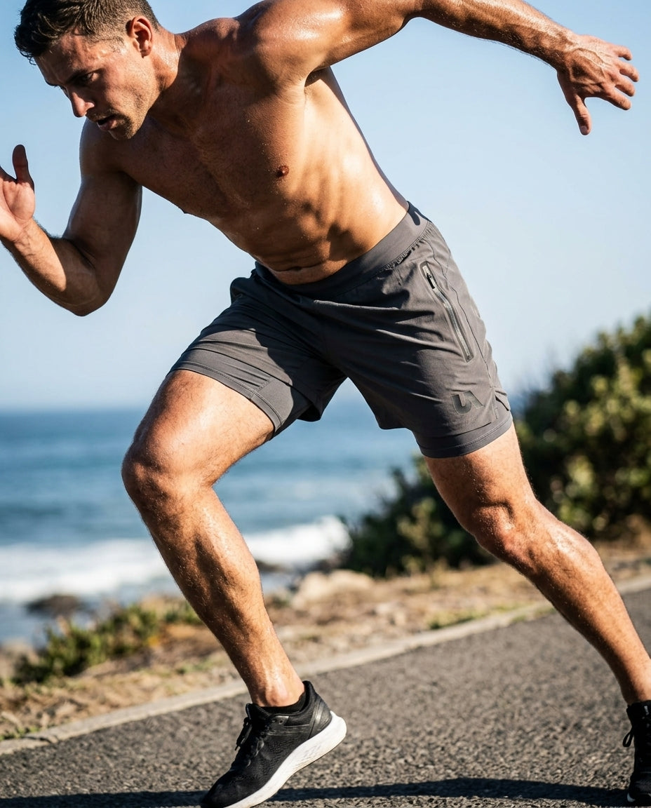 2-in-1 Athletic Shorts — Lifestyle - Athletic Action | Generated by Modelize