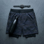 2-in-1 performance athletic shorts — Flat Lay - Styled | Generated by Modelize