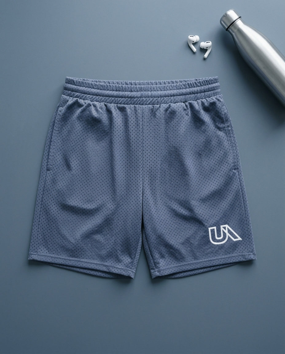 Mesh athletic shorts — Flat Lay - Styled | Generated by Modelize